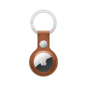 Кожаный брелок для AirTag с кольцом для ключей, цвет Золотисто-коричневый